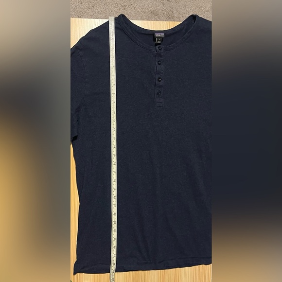 Patagonia Men’s Organic Cotton Henley Long Sleeve Shirt Navy Blue Size L Cozy - Picture 9 of 9